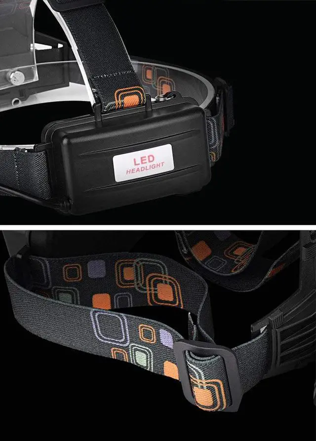 Alt view image 5 of 7 - LED Headlamp,5000 Lumen Bright Zoomable Headlight Waterproof Head Lamp Flashlight Torch 3 CREE T6 Camping Head Light Rechargeable Battery Wall Charger for Outdoor Hiking Riding Fishing Hunting