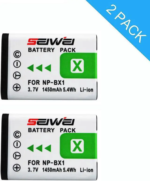 Alt view image 4 of 7 - NP-BX1 Battery (2-Pack) and Rapid Dual Charger for Sony NP-BX1, NP-BX1/M8 and Sony Cyber-shot DSC-HX50V, DSC-HX300, DSC-HX400,DSC-RX1, DSC-RX1R, DSC-RX100