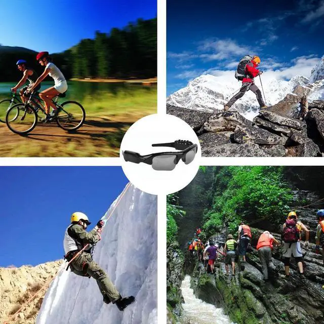 Alt view image 7 of 7 - Camera Glasses Bluetooth Sunglasses with Camera Full HD 1080P with Wide Angle Mini Camera for Outdoor Sports