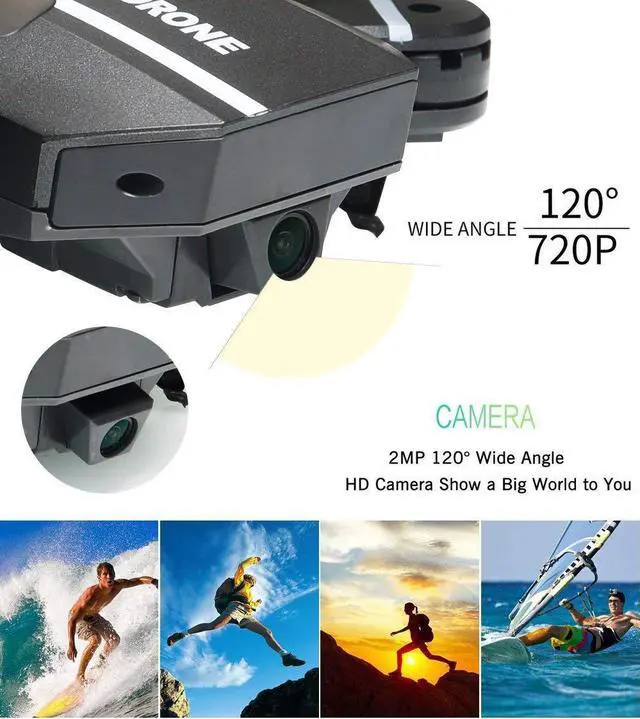 Alt view image 7 of 7 - FPV RC Drone with 720P HD Wi-Fi Camera Live Video Feed 2.4GHz 6-Axis Gyro Quadcopter for Kids Beginners - Altitude Hold One Key Start Foldable Arms Bonus Battery Wide Angle Camera