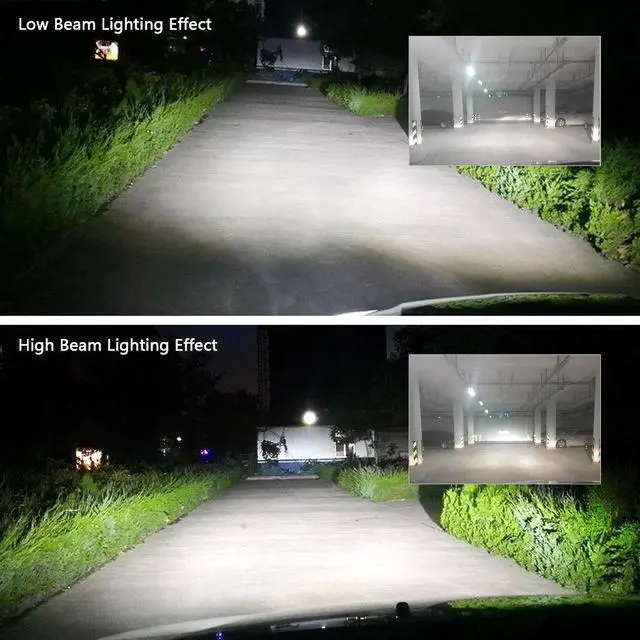Alt view image 6 of 7 - 2 Packs LED Headlight Bulbs H4 Conversion Kits High Low Beam Auto Headlamp Dual Beam Car Headlight 72W 6000K 8000LM Extremely Super Bright COB Chips