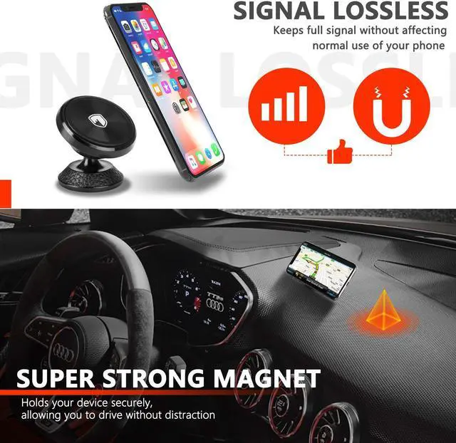 Alt view image 2 of 7 - Magnetic Phone Holder Mount for Car - Universal 360° Rotation Car Phone Mount for iPhone X 8 7 6 Plus, Galaxy S9 S8 Note 8, GPS, Mini Tablet and More