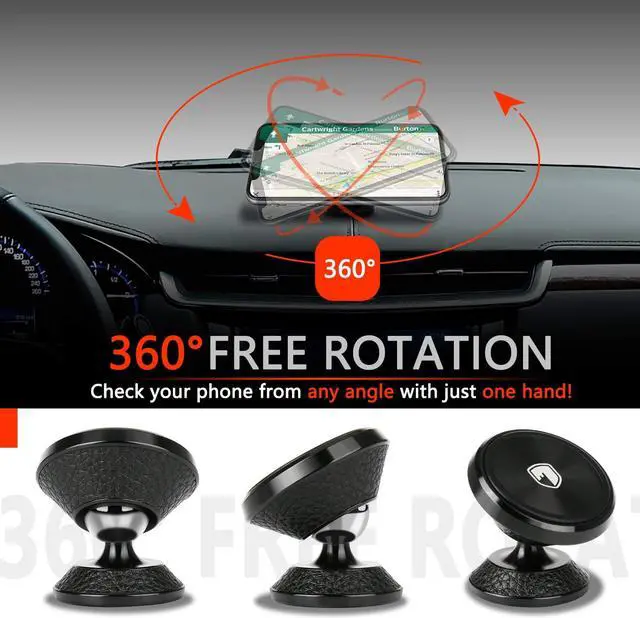 Alt view image 5 of 7 - Magnetic Phone Holder Mount for Car - Universal 360° Rotation Car Phone Mount for iPhone X 8 7 6 Plus, Galaxy S9 S8 Note 8, GPS, Mini Tablet and More