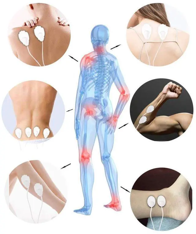 Alt view image 6 of 7 - Rechargeable Tens Unit Double Output Muscle Stimulator with 10 Modes and 14 Tens Unit Pads FDA Approved Tens Units for Pain Relief Massager