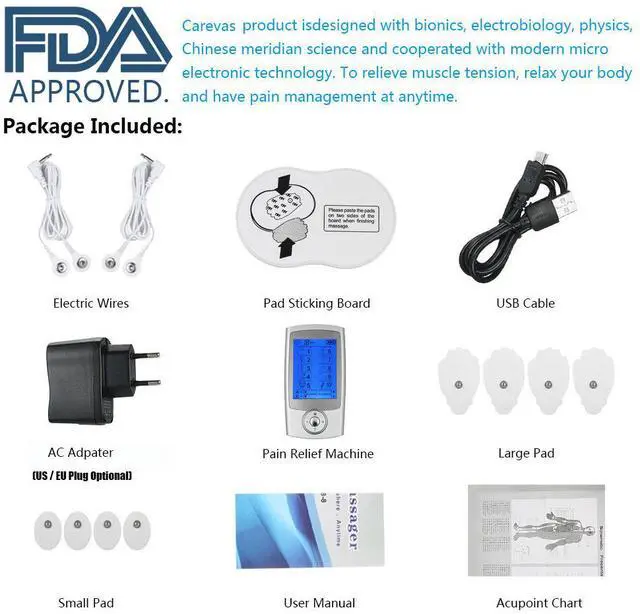 Alt view image 5 of 7 - Rechargeable Tens Unit Double Output Muscle Stimulator with 10 Modes and 14 Tens Unit Pads FDA Approved Tens Units for Pain Relief Massager