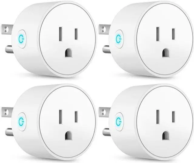 Main image of Smart Plug Mini Outlet Compatible with Amazon Alexa and Google Assistant, Wifi Enabled Remote Control Smart Socket with Timer Function, No Hub Required,White, 4 Pack