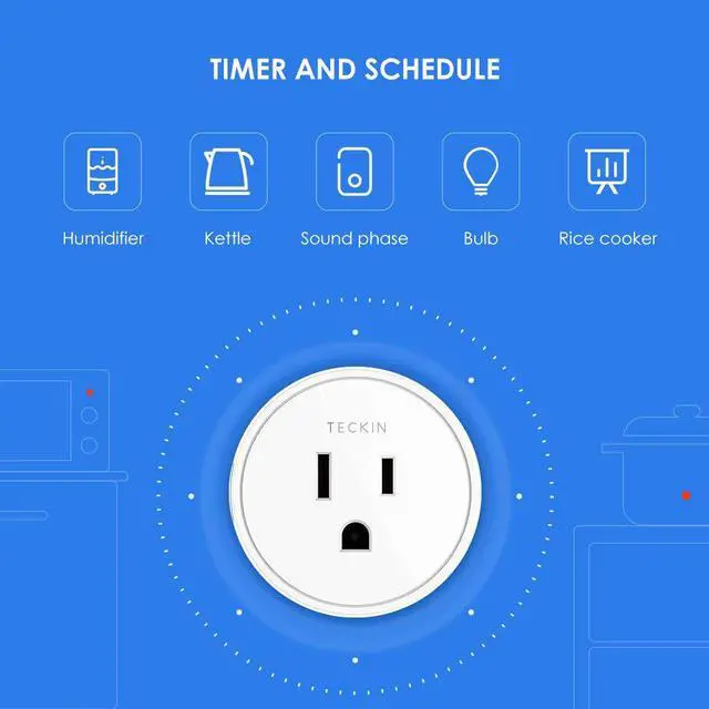 Alt view image 6 of 7 - Smart Plug Mini Outlet Compatible with Amazon Alexa and Google Assistant, Wifi Enabled Remote Control Smart Socket with Timer Function, No Hub Required,White, 4 Pack