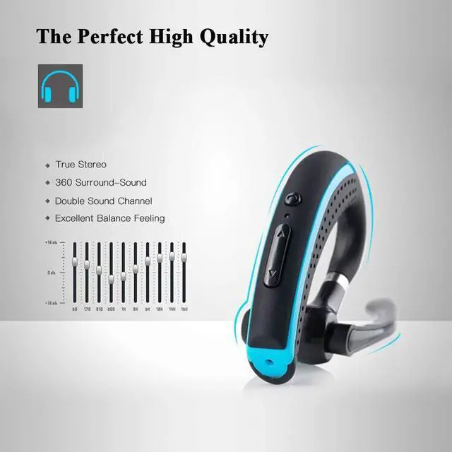 Alt view image 2 of 7 - Bluetooth Headset, Wireless Earpiece Hands Free Business Earphones In-ear Earbuds with Noise Canceling Mic for Business/Office/Driving, Work for iPhone/Samsung/Android Cell Phones