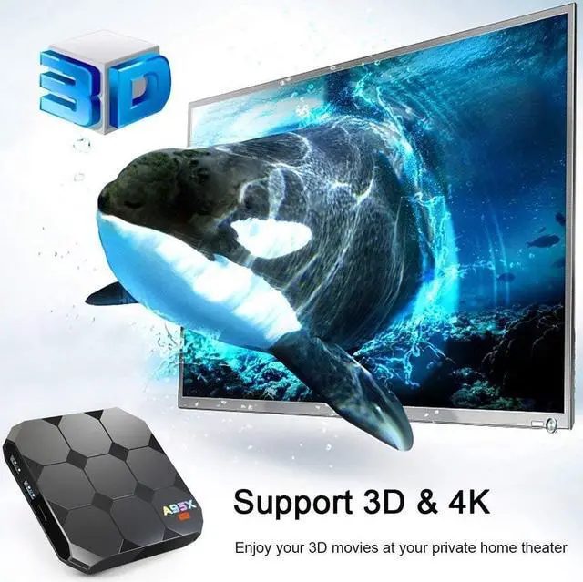 Alt view image 4 of 7 - Android TV Box 7.1.2, Smart A95 R2 2GB Ram 16GB with Amlogic S905w Quad Core 2.4G Wifi 4K HD Support, IR Remote