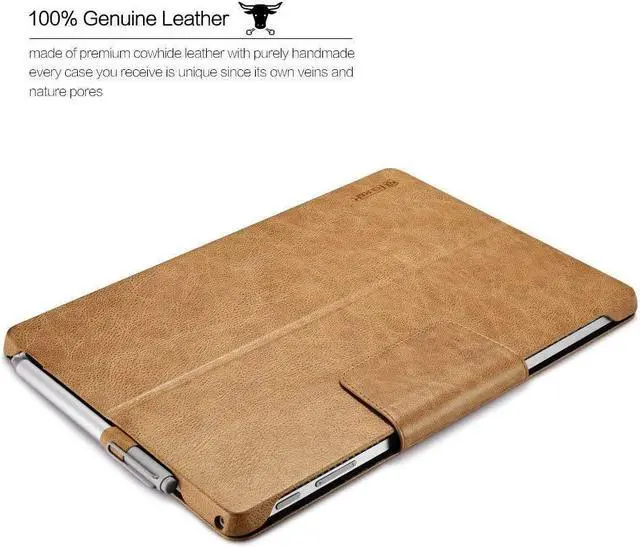 Alt view image 2 of 7 - Surface Pro 4 Case Luxury Series Genuine Leather Folio Cover with Pen Holder Stand for Microsoft Surface Pro 4 12.3 Inch Compatible with Surface Pro 4 2015 / Surface Pro 2017 Original Keyboard