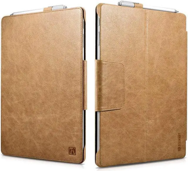 Main image of Surface Pro 4 Case Luxury Series Genuine Leather Folio Cover with Pen Holder Stand for Microsoft Surface Pro 4 12.3 Inch Compatible with Surface Pro 4 2015 / Surface Pro 2017 Original Keyboard