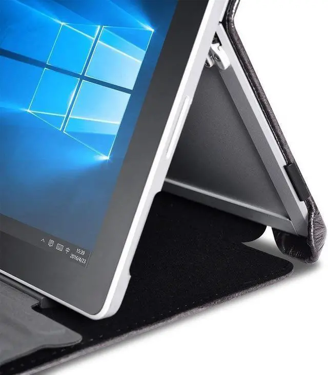 Alt view image 7 of 7 - Surface Pro 4 Case Vintage Series Genuine Leather Folio Cover with Pen Holder Stand for Microsoft Surface Pro 4 2015 / Surface Pro 2017 Original Keyboard