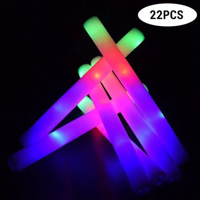 Main image of 22pcs LED Glow Stick Multi Color Changing 3 Modes Flashing Foam Sticks LED Party Supplies Light Baton Wands for Party Festivals Raves Birthday Children Toy