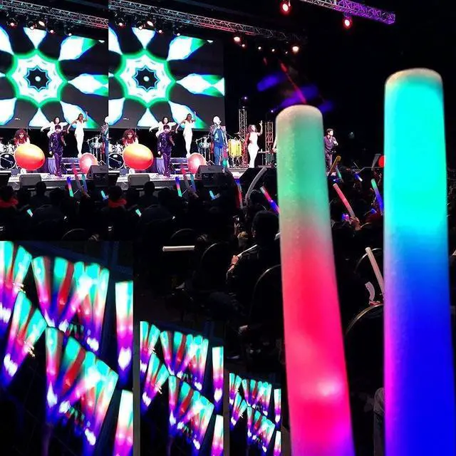Alt view image 6 of 7 - 22pcs LED Glow Stick Multi Color Changing 3 Modes Flashing Foam Sticks LED Party Supplies Light Baton Wands for Party Festivals Raves Birthday Children Toy