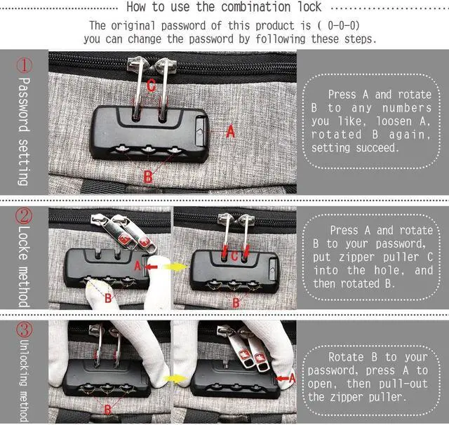 Alt view image 3 of 5 - Anti Theft Business Waterproof Travel Laptop Backpack Bag with USB Charge Port