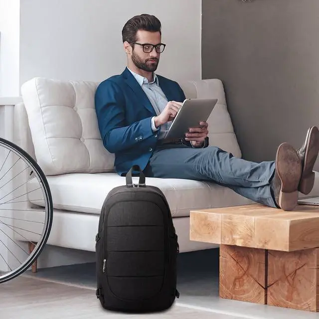 Alt view image 5 of 5 - Anti Theft Business Waterproof Travel Laptop Backpack Bag with USB Charge Port