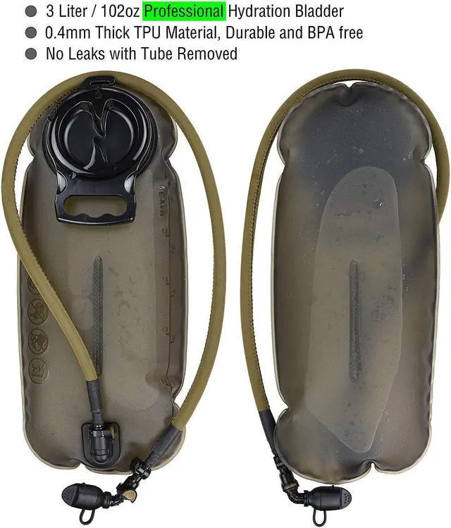 Alt view image 6 of 7 - Tactical Hydration Pack Backpack 900D with 3L Water Bladder for Hiking Climbing