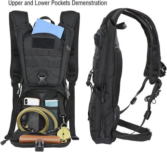 Alt view image 2 of 7 - Tactical Hydration Pack Backpack 900D with 3L Water Bladder for Hiking Climbing