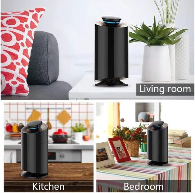 Alt view image 6 of 7 - 3 in 1 Air Purifier Air Purifier Filter Smart Mosquito Killer Odor Allergies Eliminator Insect Inhaler Lamp for Smokers sterilization mosquito trapping Dust Mold Home and Pets Air Cleaner Black