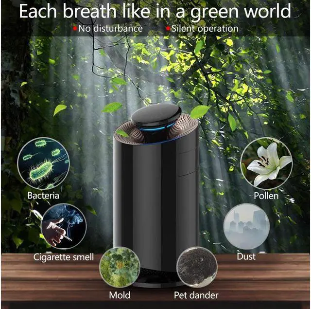 Alt view image 5 of 7 - 3 in 1 Air Purifier Air Purifier Filter Smart Mosquito Killer Odor Allergies Eliminator Insect Inhaler Lamp for Smokers sterilization mosquito trapping Dust Mold Home and Pets Air Cleaner Black