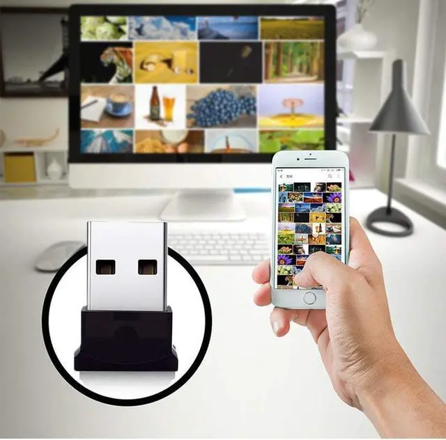 Alt view image 7 of 7 - Bluetooth USB Adapter Bluetooth 4.0 USB Dongle Bluetooth Receiver Transfer Wireless Adapte rfor PC Wireless Dongle for Stereo Music Keyboard Mouse Support Windows 10 8.1 8 7 XP vista