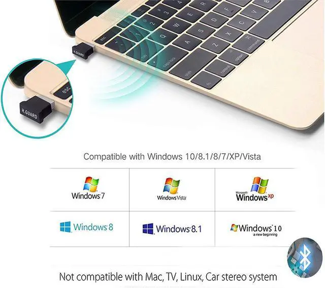 Alt view image 2 of 7 - Bluetooth USB Adapter Bluetooth 4.0 USB Dongle Bluetooth Receiver Transfer Wireless Adapte rfor PC Wireless Dongle for Stereo Music Keyboard Mouse Support Windows 10 8.1 8 7 XP vista