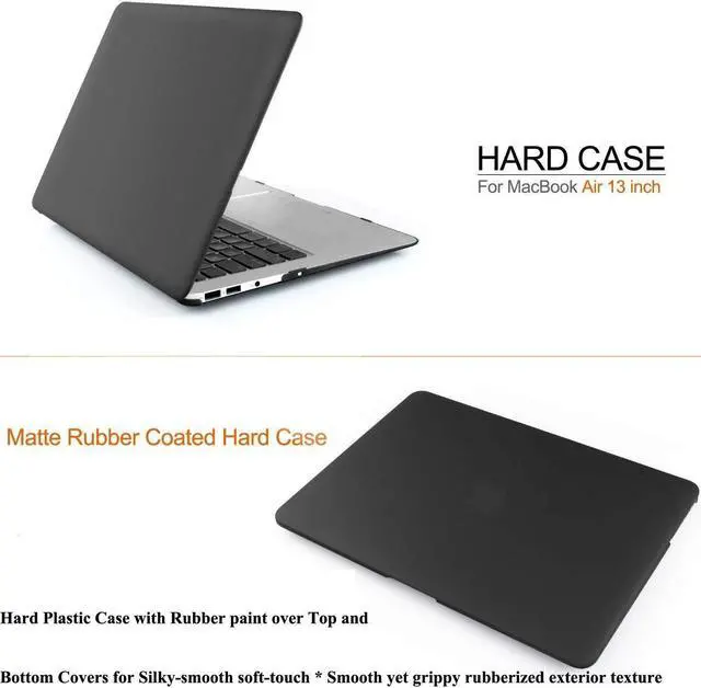 Alt view image 4 of 7 - Macbook Air 13 Inch Case Cover Rubberized Hard Case for MacBook Air 13.3" A1466 A1369 Shell Cover with Keyboard Skin