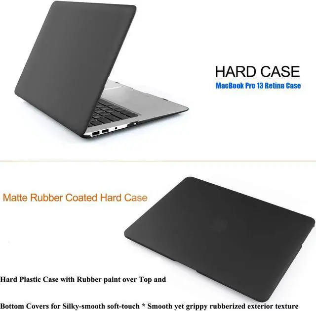 Alt view image 4 of 7 - Macbook Pro 13 inch Retina Case Rubberized Hard Case for MacBook Pro 13.3" with Retina Display A1502 A1425 Shell Cover with Keyboard Skin