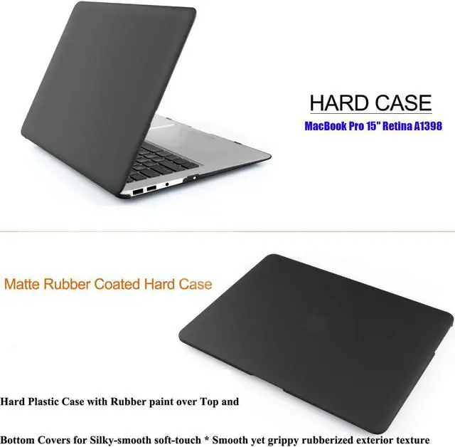 Alt view image 5 of 7 - Rubberized Hard Case for MacBook Pro 15.4" with Retina Display 15 Inch A1398 Shell Cover with Keyboard Skin