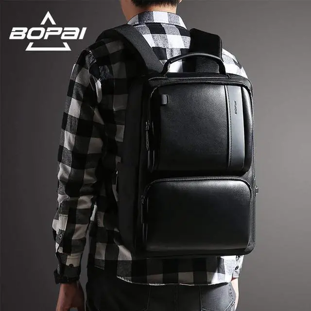 Alt view image 7 of 7 - Bopai Anti Theft Backpack Computer Rucksack Slim Business Laptop Backpack for Men Waterproof Travel Backpack with USB Charging Port Fits 15 Inch Laptop Notebook