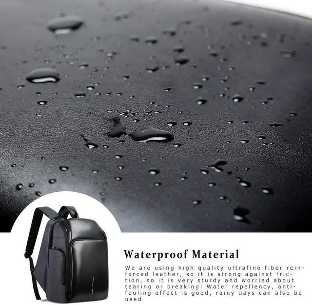 Alt view image 7 of 7 - Bopai Business 15.6 inch Laptop Backpack Invisible Water Bottle Pocket Anti-theft Laptop Rucksack USB Charging Port and Anti-explosion Zipper Water Resistant Travel Anti-thief Men Backpack Black