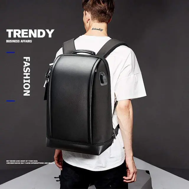 Alt view image 5 of 7 - Bopai Business 15.6 inch Laptop Backpack Travel Bag Invisible Water Bottle Pocket Anti-theft Laptop Rucksack with USB Charging Port and Anti-explosion Zipper Water Resistant Travel Anti-thief Men Back