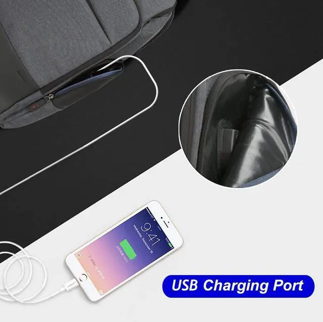 Alt view image 3 of 7 - Bopai 36L Unisex Travel Bag Laptop Backpack with USB Charging Port Flight Approved Carry on Backpack Computer Backpack College School Backpack Fit 15.6 Inch Macbook Computer Black