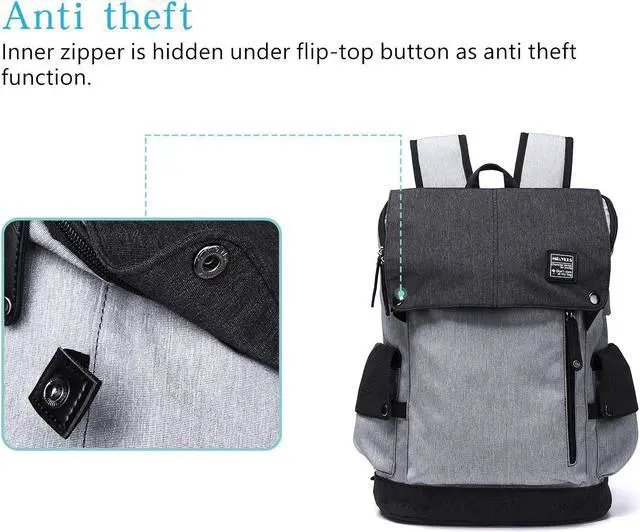 Alt view image 2 of 7 - Business Laptop Backpack for Men Women Anti theft water Resistant Travel bag School College Backpack fits up to 15.6 Inch Notebook Computer Backpack with USB Charging Port