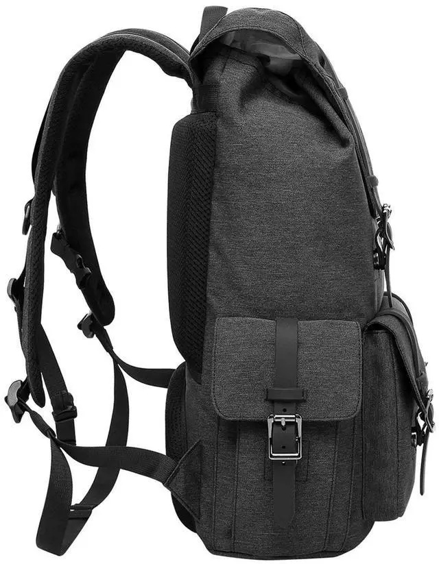 Alt view image 4 of 7 - Werleo Water Resistant Laptop Bag Anti-Theft Travel Bag Large Capacity Shoulder Daypack School Backpack Black