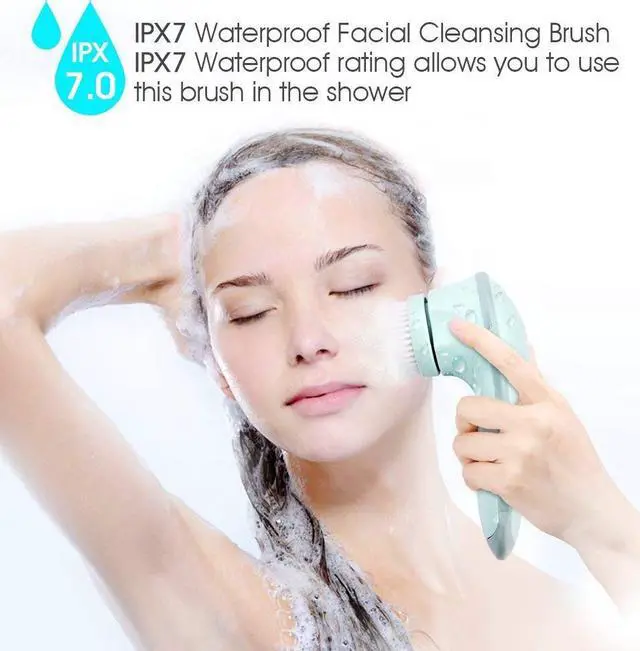 Alt view image 5 of 7 - Facial Cleanser Brush 3 in 1 Electric Rotating Facial Cleansing Brush USB Rechargeable Sonic Face Cleaners Scrubber SPA Skin Care Tool Beauty Instrument