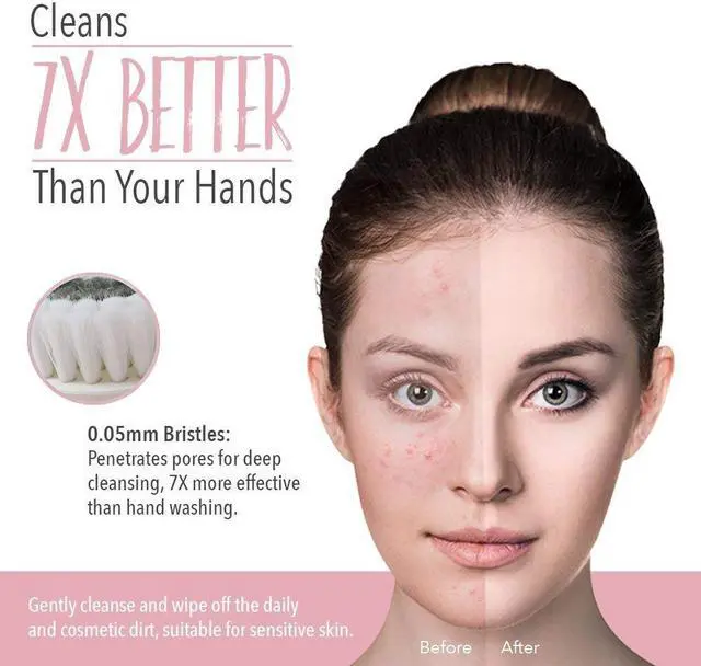 Alt view image 6 of 7 - Facial Cleanser Brush 3 in 1 Electric Rotating Facial Cleansing Brush USB Rechargeable Sonic Face Cleaners Scrubber SPA Skin Care Tool Beauty Instrument