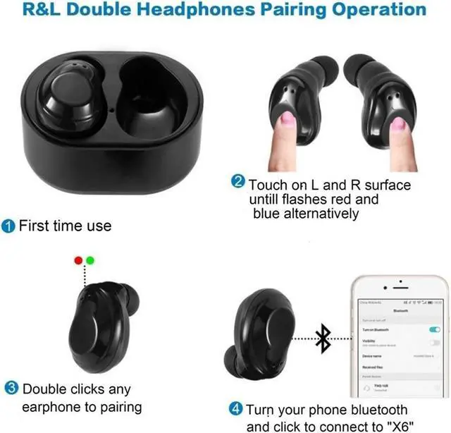 Alt view image 2 of 7 - Wireless Earbuds Touch Control Bluetooth Headphones Mini Earphones With Charging Case Built-in Mic Sports Sweatproof Noise Cancelling In-Ear Sports Headset For iPhone Samsung iPad Android Phone