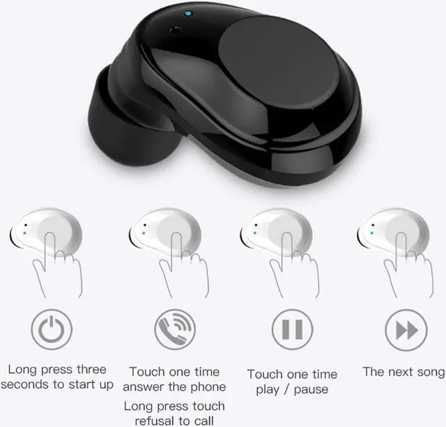 Alt view image 5 of 7 - Wireless Earbuds Touch Control Bluetooth Headphones Mini Earphones With Charging Case Built-in Mic Sports Sweatproof Noise Cancelling In-Ear Sports Headset For iPhone Samsung iPad Android Phone
