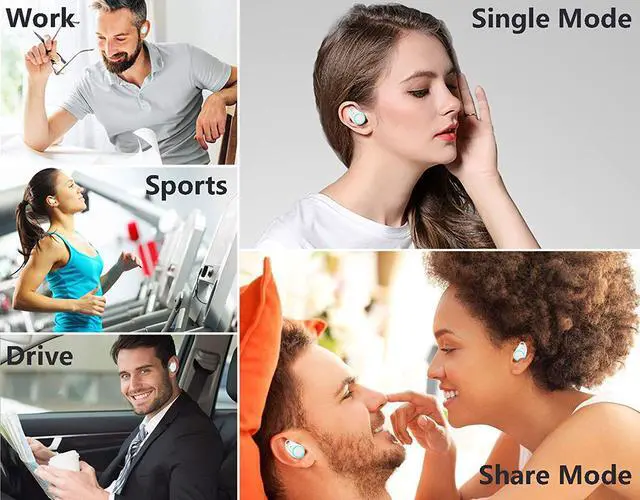 Alt view image 2 of 6 - Werleo Bluetooth Wireless Earbuds with 800mAh Charging Box Touch Control Sports Earphones In-Ear IPX5 Waterproof HD Stereo Sweatproof Wireless Headphones Headset with Built-in Mic