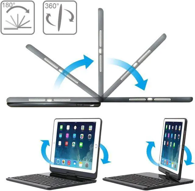 Alt view image 4 of 7 - New iPad Pro 10.5 Keyboard Case Protective Ultra Slim Hard Folio Case 360 Rotate Smart Cover with 7 Colors Backlit Auto Wake Sleep Wireless Bluetooth Keyboard for iPad Pro 10.5 inch Model A1701A1709