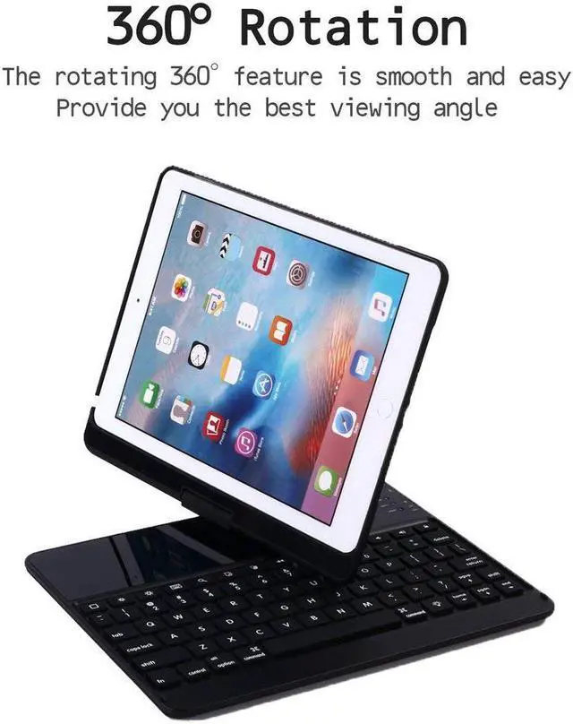 Alt view image 5 of 7 - New iPad Pro 10.5 Keyboard Case Protective Ultra Slim Hard Folio Case 360 Rotate Smart Cover with 7 Colors Backlit Auto Wake Sleep Wireless Bluetooth Keyboard for iPad Pro 10.5 inch Model A1701A1709