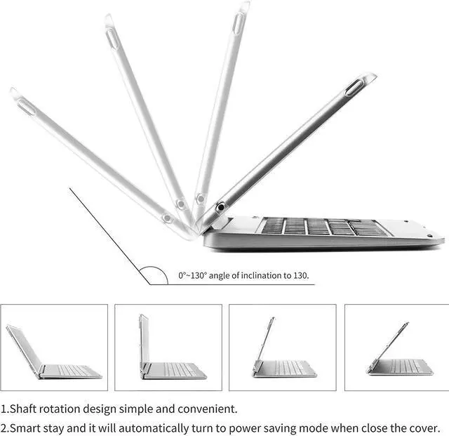 Alt view image 3 of 7 - Slim iPad Mini 4 Case with Keyboard Aluminium Wireless Bluetooth Keyboard Case with Folding Stand Smart Folio Cover Shell For Apple iPad Mini 4th Gen 2015 Release Model A1538 A1550