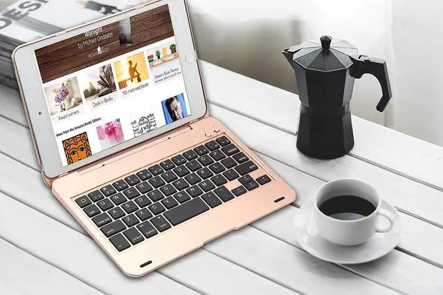Alt view image 7 of 7 - Slim iPad Mini 4 Case with Keyboard Aluminium Wireless Bluetooth Keyboard Case with Folding Stand Smart Folio Cover Shell For Apple iPad Mini 4th Gen 2015 Release Model A1538 A1550