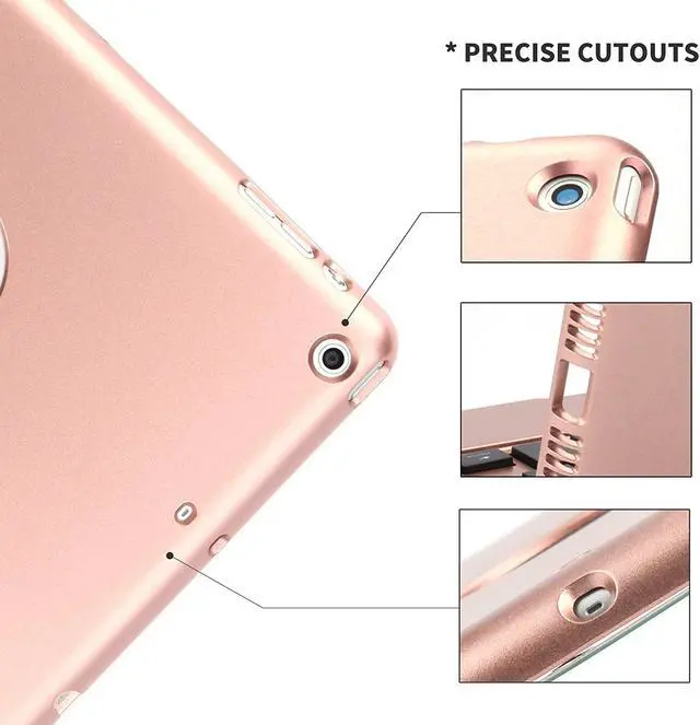 Alt view image 4 of 7 - Slim iPad Mini 4 Case with Keyboard Aluminium Wireless Bluetooth Keyboard Case with Folding Stand Smart Folio Cover Shell For Apple iPad Mini 4th Gen 2015 Release Model A1538 A1550