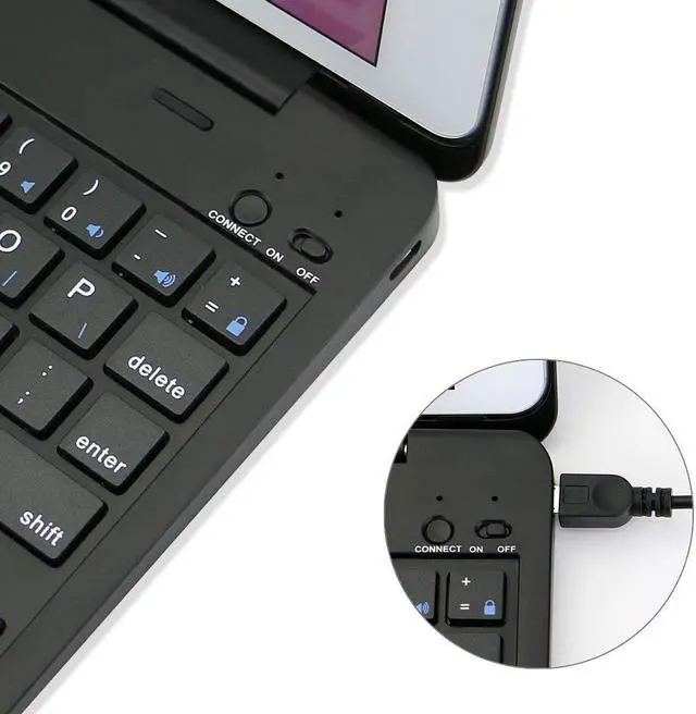 Alt view image 4 of 7 - Slim iPad Mini 4 Case with Keyboard Aluminium Wireless Bluetooth Keyboard Case with Folding Stand Smart Folio Cover Shell For Apple iPad Mini 4th Gen 2015 Release Model A1538 A1550