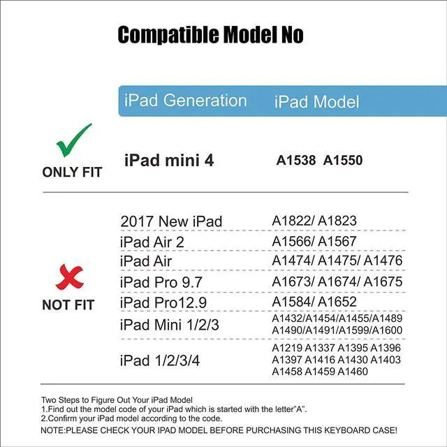 Alt view image 2 of 7 - Slim iPad Mini 4 Case with Keyboard Aluminium Wireless Bluetooth Keyboard Case with Folding Stand Smart Folio Cover Shell For Apple iPad Mini 4th Gen 2015 Release Model A1538 A1550