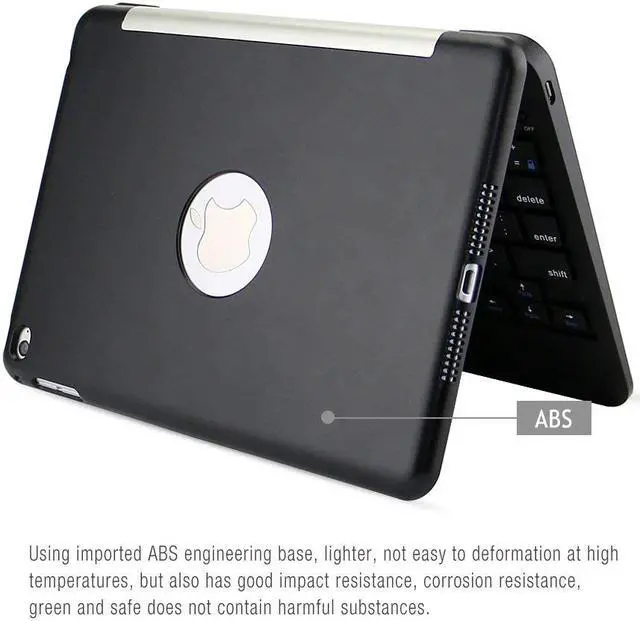 Alt view image 7 of 7 - Slim iPad Mini 4 Case with Keyboard Aluminium Wireless Bluetooth Keyboard Case with Folding Stand Smart Folio Cover Shell For Apple iPad Mini 4th Gen 2015 Release Model A1538 A1550