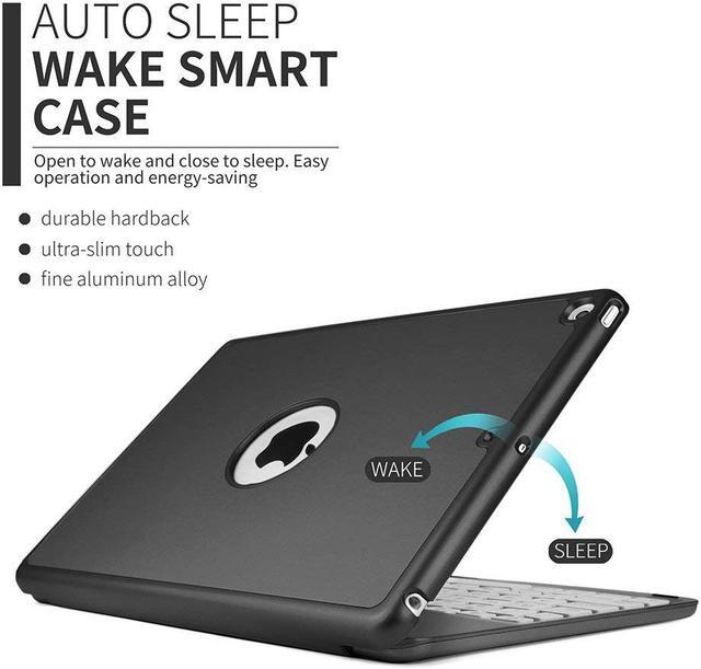 Alt view image 2 of 7 - New iPad 9.7 Keyboard Case Protective Folio Utra Slim Hard Shell Smart Cover with 7 Colors Backlit Bluetooth Keyboard for Apple iPad 9.7 2017 2018 / iPad 6th Generation iPad 5th Generation iPad Air