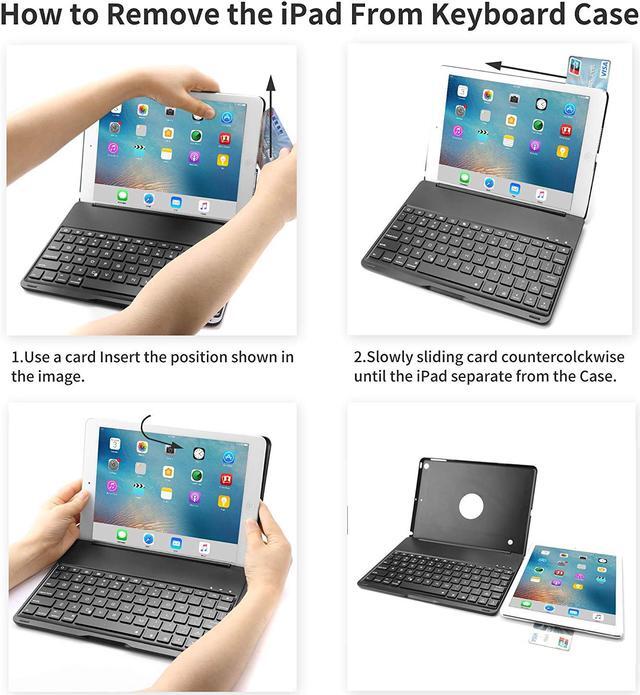 Alt view image 5 of 7 - New iPad 9.7 Keyboard Case Protective Folio Utra Slim Hard Shell Smart Cover with 7 Colors Backlit Bluetooth Keyboard for Apple iPad 9.7 2017 2018 / iPad 6th Generation iPad 5th Generation iPad Air
